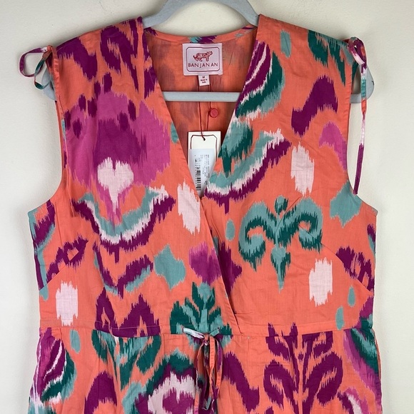 Banjanan Becca Sleeveless Organic Cotton Tiered Dress Floral Spice - Picture 4 of 9